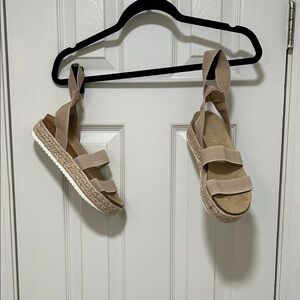 Esprit. Beige Espadrille Platform Sandals